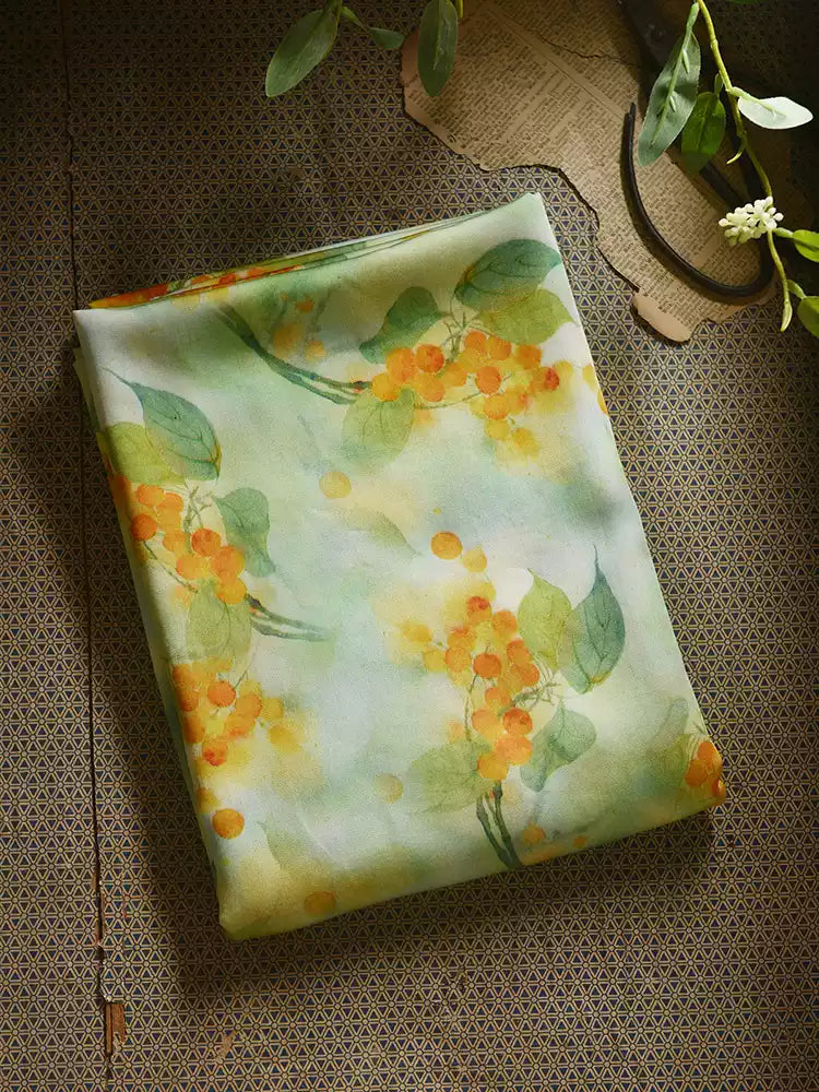 RYXIAMAN - Hight 60 Count Rayon Satin Faux Silk Chinese Style Floral Cheongsam Dress Fabric - 145cm wide by the Yard