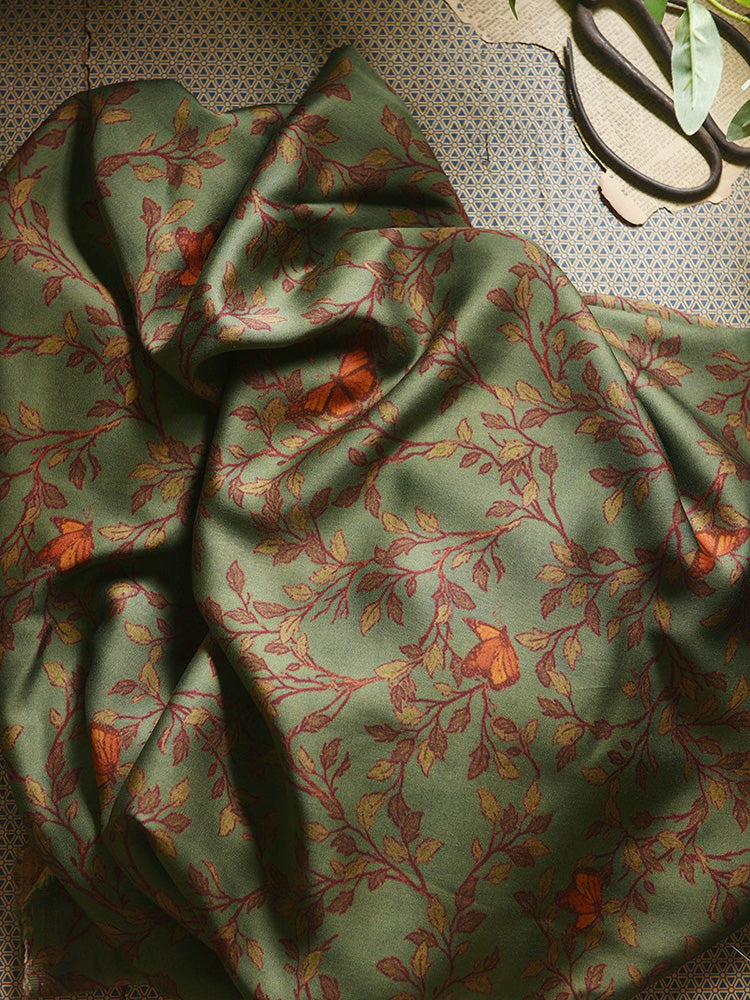 RYHUAJAN - Hight 60 Count Rayon Satin Faux Silk Chinese Style Floral Cheongsam Dress Fabric - 145cm wide by the Yard