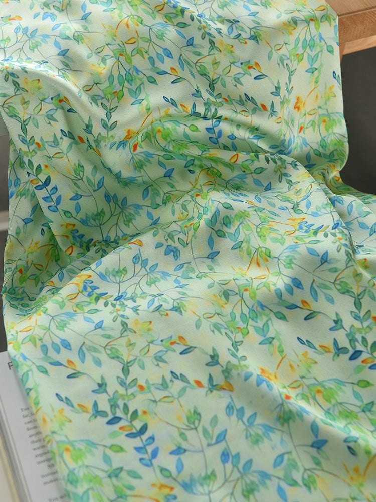 RYNANZHI - Hight 60 Count Rayon Satin Faux Silk Chinese Style Floral Cheongsam Dress Fabric - 145cm wide by the Yard