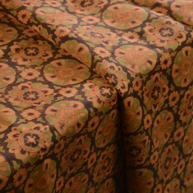 YPQERLI - Handmade 30 Momme Pattern Print Mud Silk Fabric - 110cm by the Yard