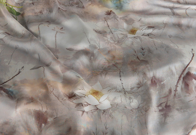 RYHETANG - Hight 60 Count Rayon Satin Faux Silk Chinese Style Floral Cheongsam Dress Fabric - 145cm wide by the Yard