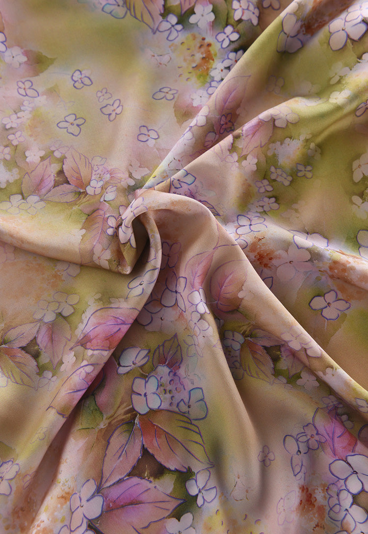 RYHUANAO - Hight 60 Count Rayon Satin Faux Silk Chinese Style Floral Cheongsam Dress Fabric - 145cm wide by the Yard