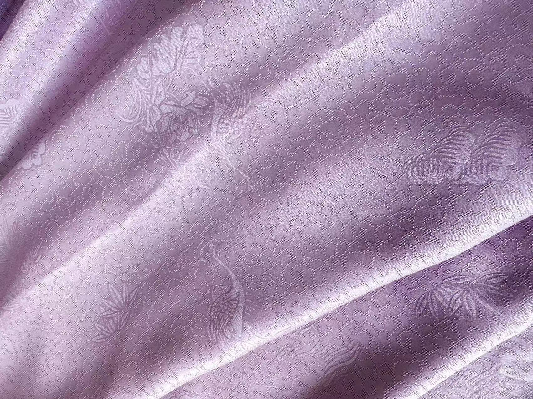 SXZYUS - Handmade 25 Momme HUALUO Jacquard Hongyunsha Mud Silk Fabric (Openwork texture) - 114cm by the Yard