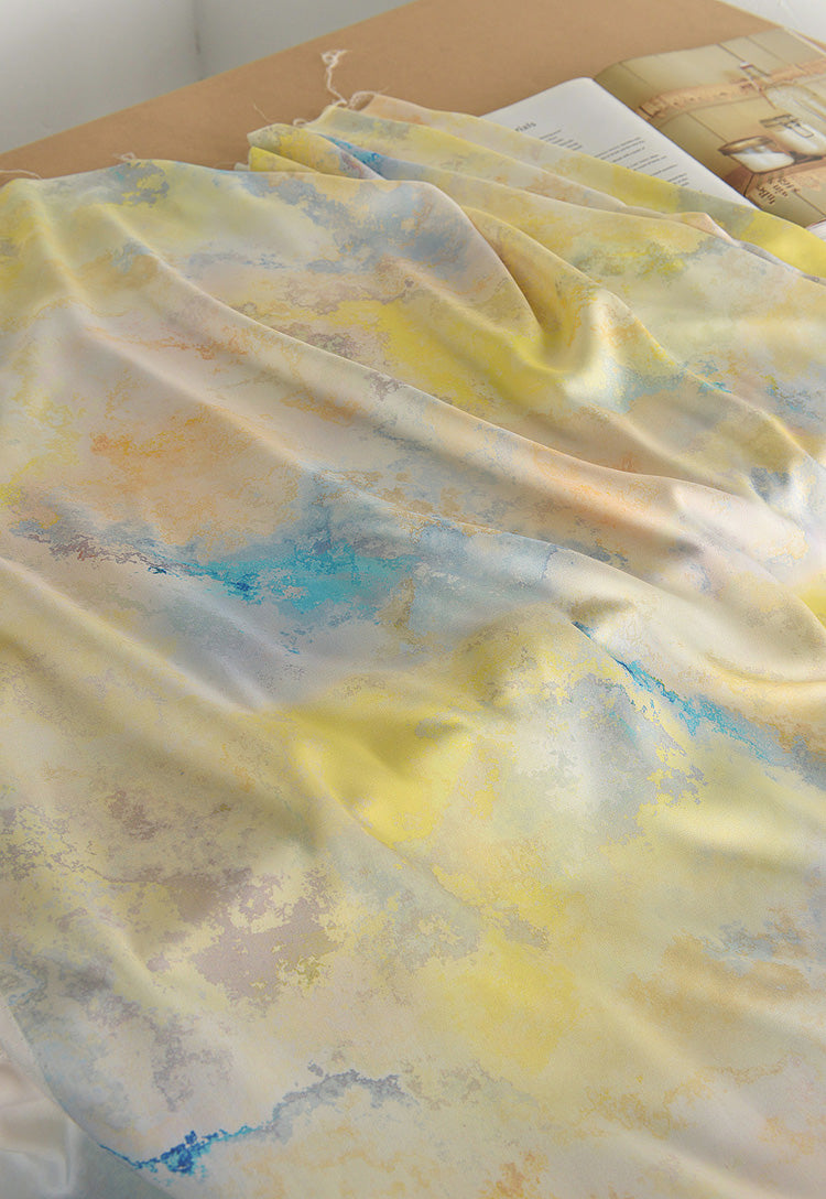 RYYUNLAN - Hight 60 Count Rayon Satin Faux Silk Chinese Style Floral Cheongsam Dress Fabric - 145cm wide by the Yard