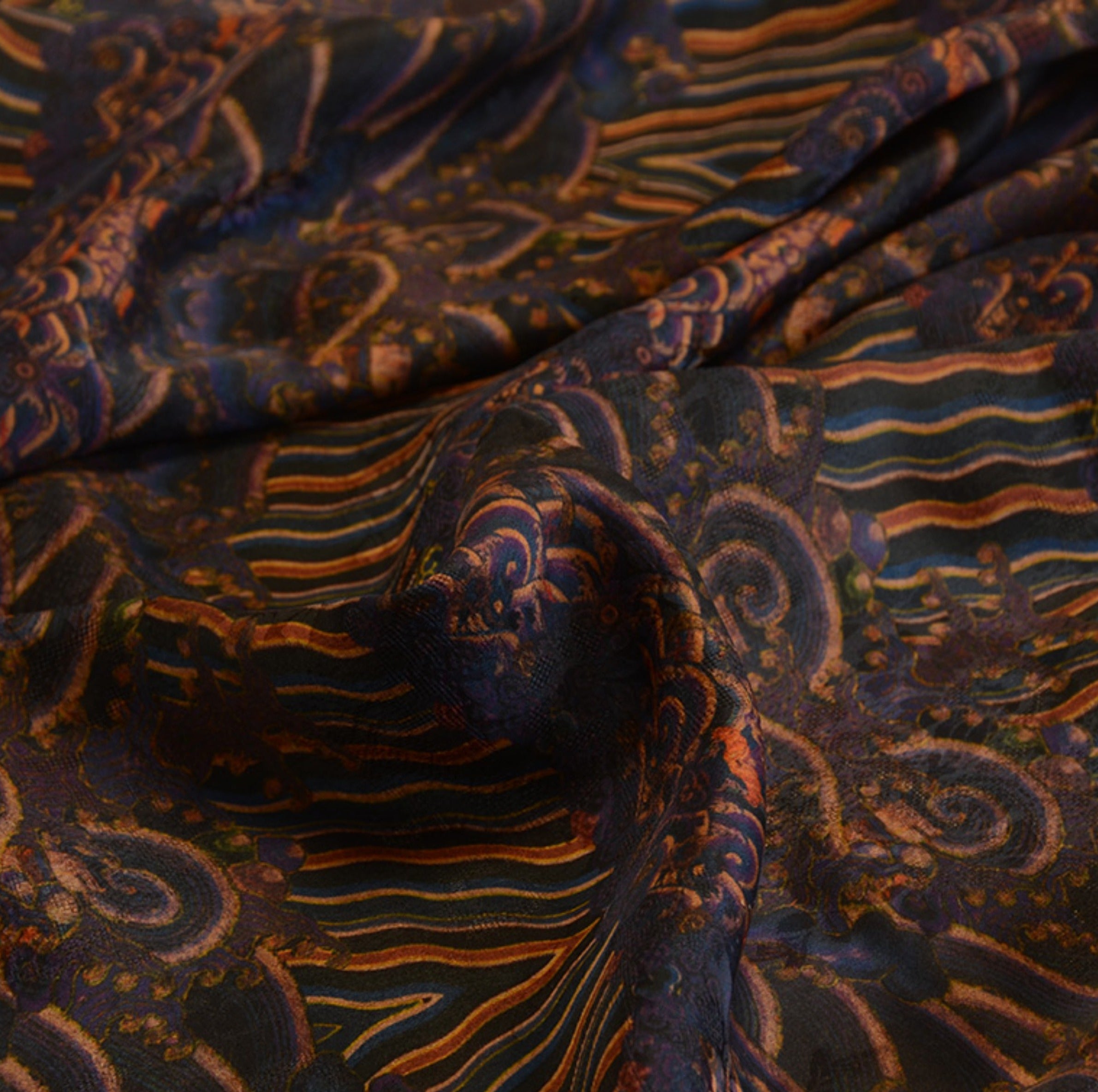 YPYHDM - Handmade 25 Momme HUALUO Jacquard Mud Silk Fabric (Openwork texture) - 110cm by the Yard