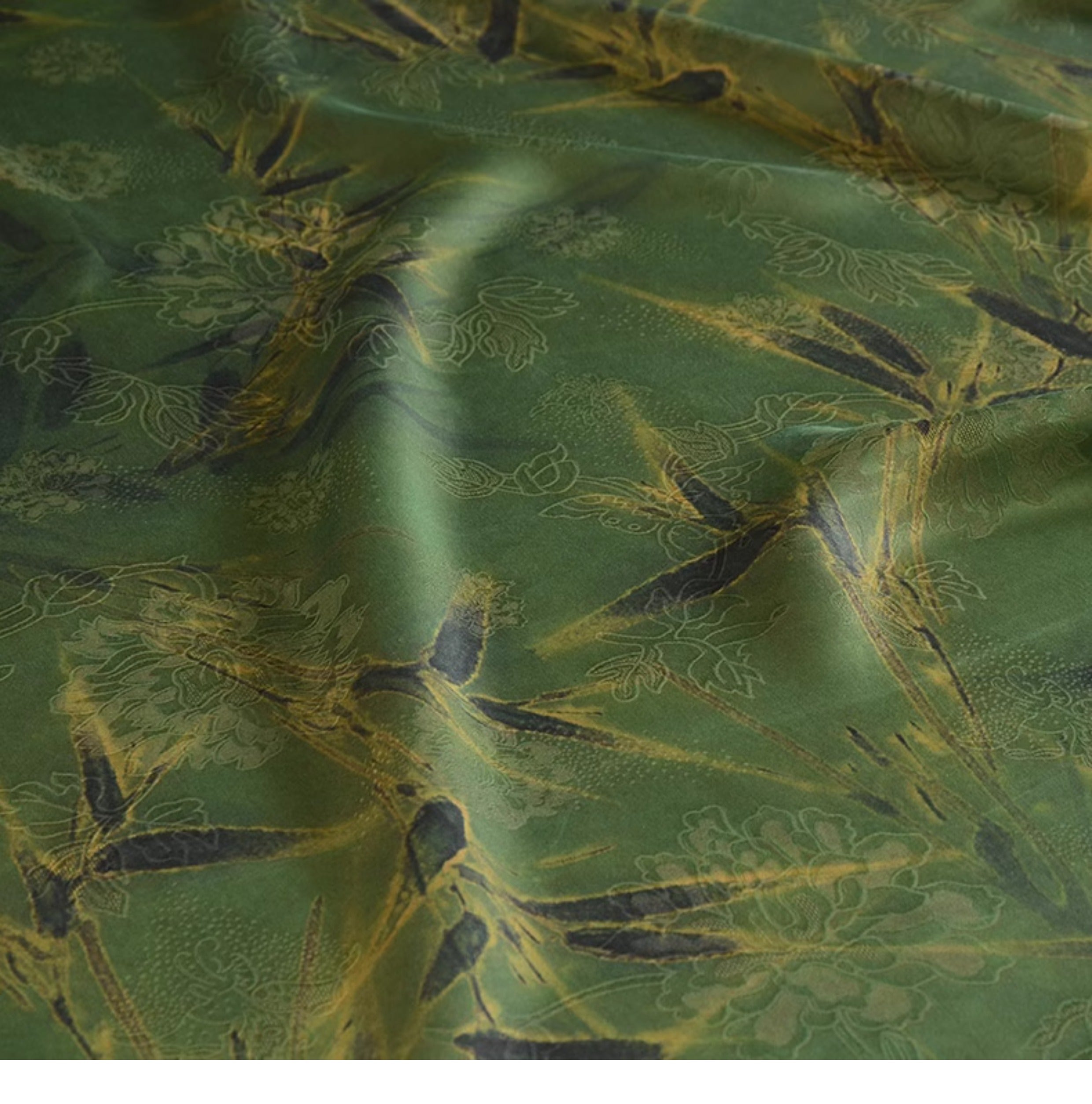 YPZZDM - Handmade 26 Momme HUALUO Jacquard Mud Silk Fabric (Openwork texture) - 110cm by the Yard