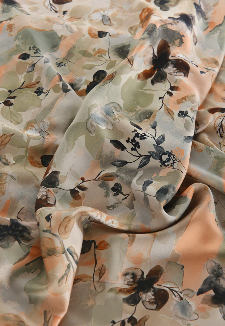 RYLINSEN- Hight 60 Count Rayon Satin Faux Silk Chinese Style Floral Cheongsam Dress Fabric - 145cm wide by the Yard