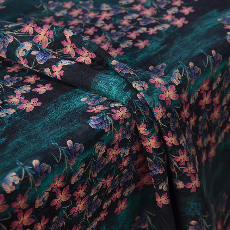 YPHDSH - Handmade 26 Momme HUALUO Jacquard Mud Silk Fabric (Openwork texture) - 114cm by the Yard