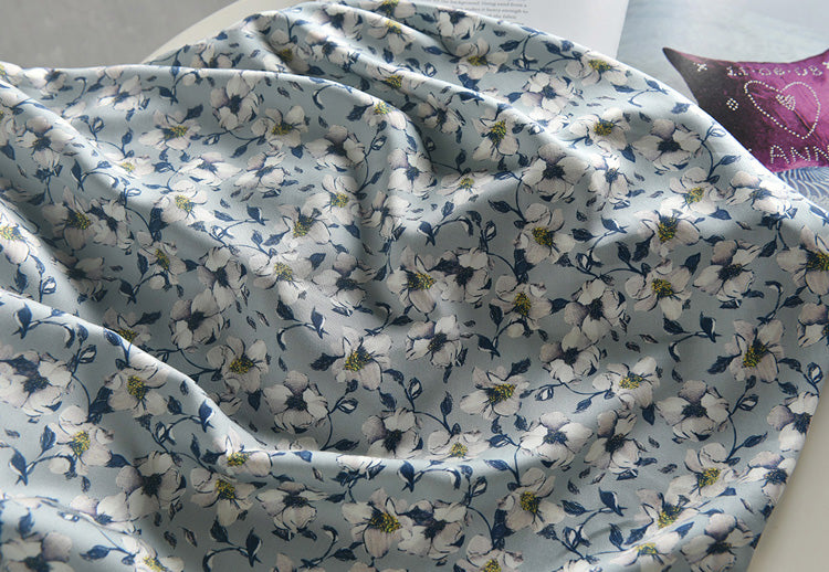 RYLANMOE  - Hight 60 Count Rayon Satin Faux Silk Chinese Style Floral Cheongsam Dress Fabric - 145cm wide by the Yard