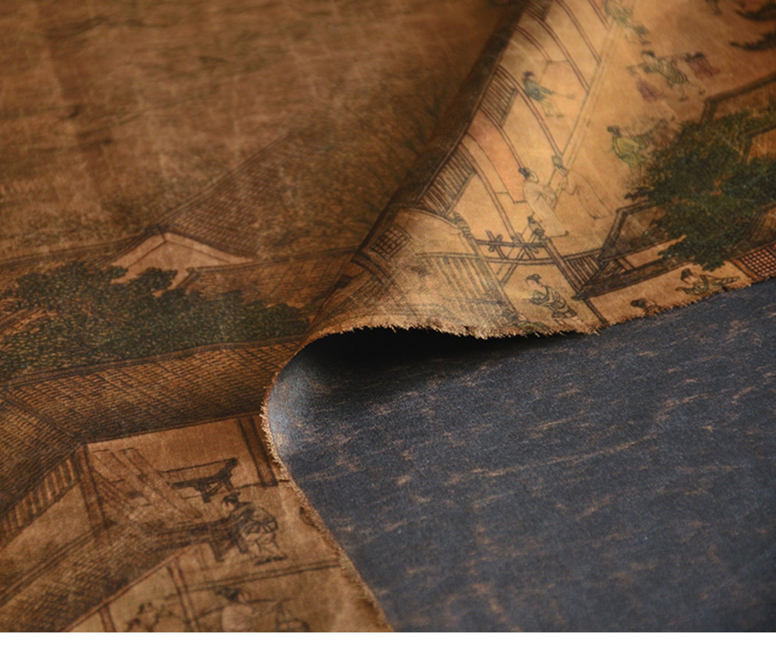 YPQSAB - Handmade 26 Momme Pattern Print Mud Silk Fabric - 110cm by the Yard