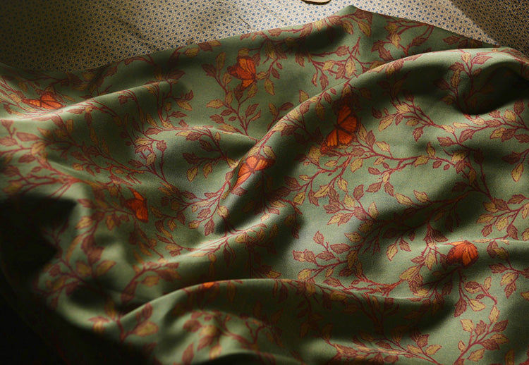 RYHUAJAN - Hight 60 Count Rayon Satin Faux Silk Chinese Style Floral Cheongsam Dress Fabric - 145cm wide by the Yard