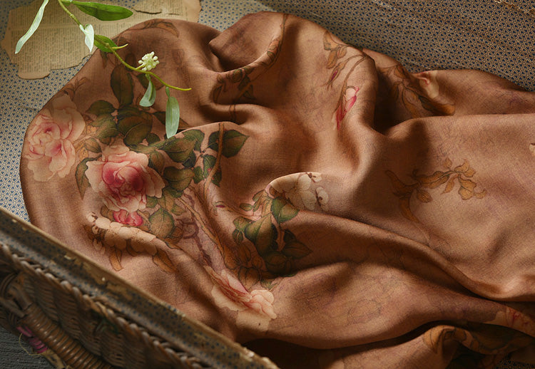 RYHONGFO - Hight 60 Count Rayon Satin Faux Silk Chinese Style Floral Cheongsam Dress Fabric - 145cm wide by the Yard