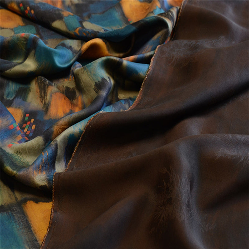 YPDYLX - Handmade 26 Momme HUALUO Jacquard Mud Silk Fabric (Openwork texture) - 138cm by the Yard