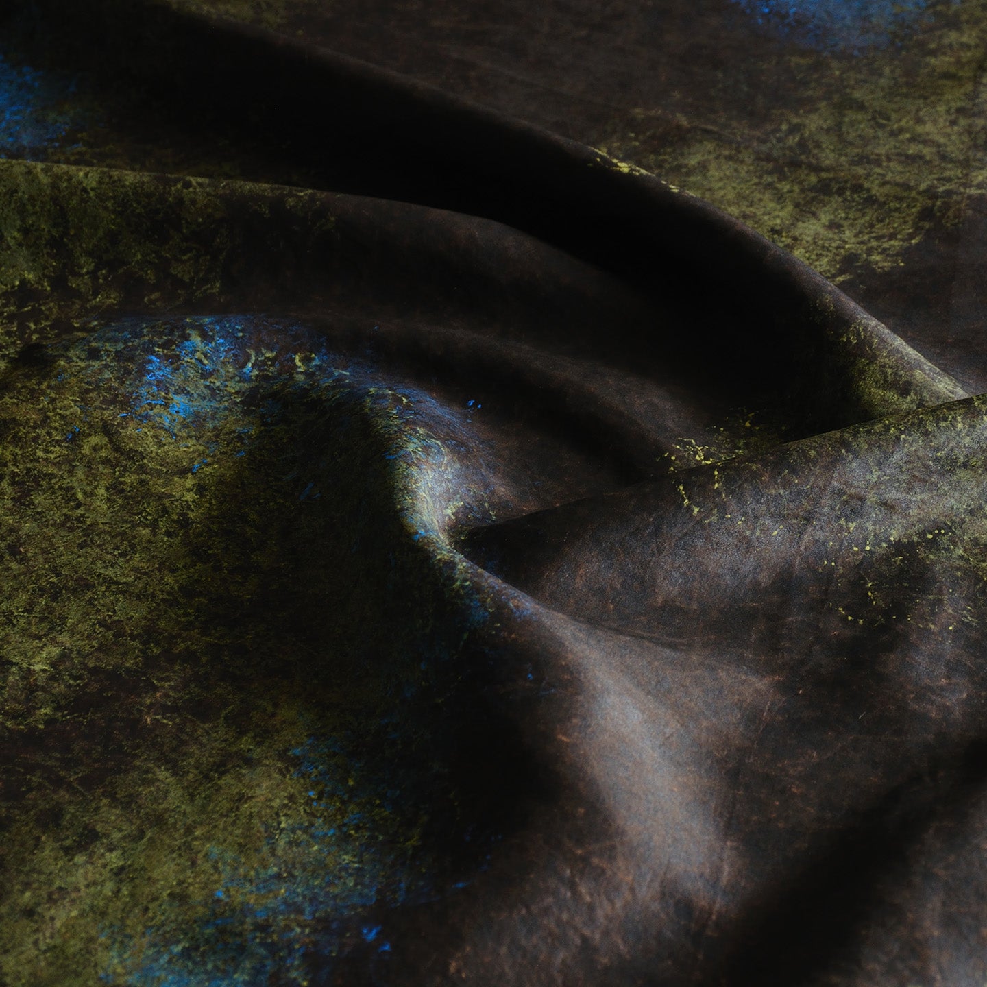 YPQLER - Handmade 35 Momme Crackle Pattern Print Mud Silk Fabric - 110cm by the Yard