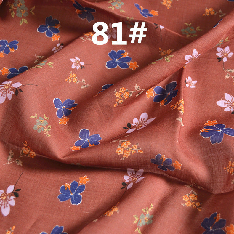LRSBWL - Pastoral Style Floral Printed 42 Thread Count Ramie Fabric - 140cm wide by the Yard