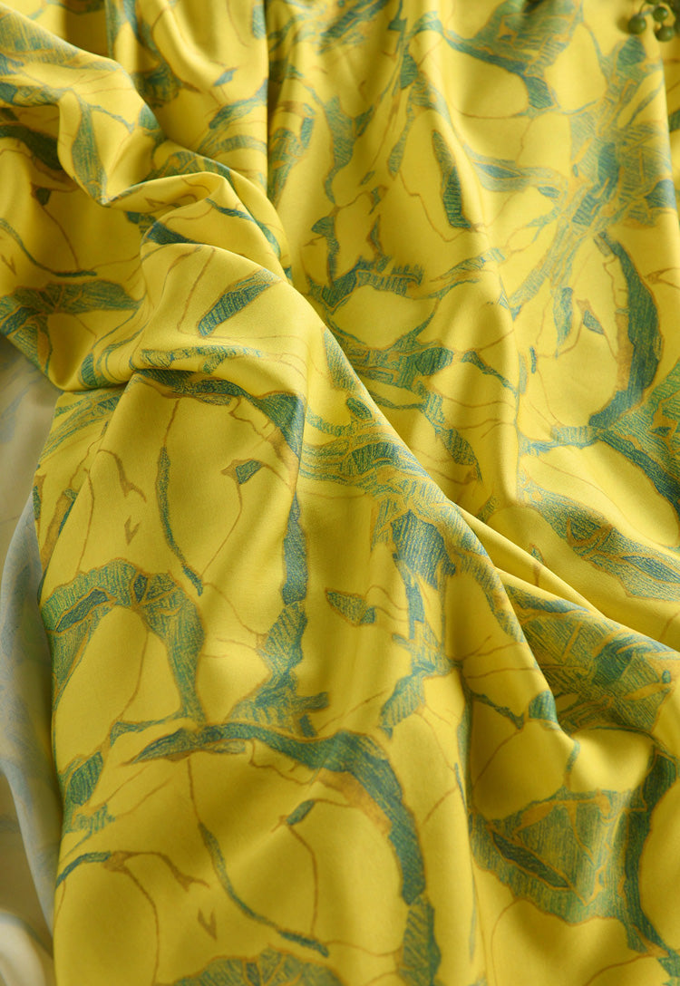 RYJIARII- Hight 60 Count Rayon Satin Faux Silk Chinese Style Floral Cheongsam Dress Fabric - 145cm wide by the Yard