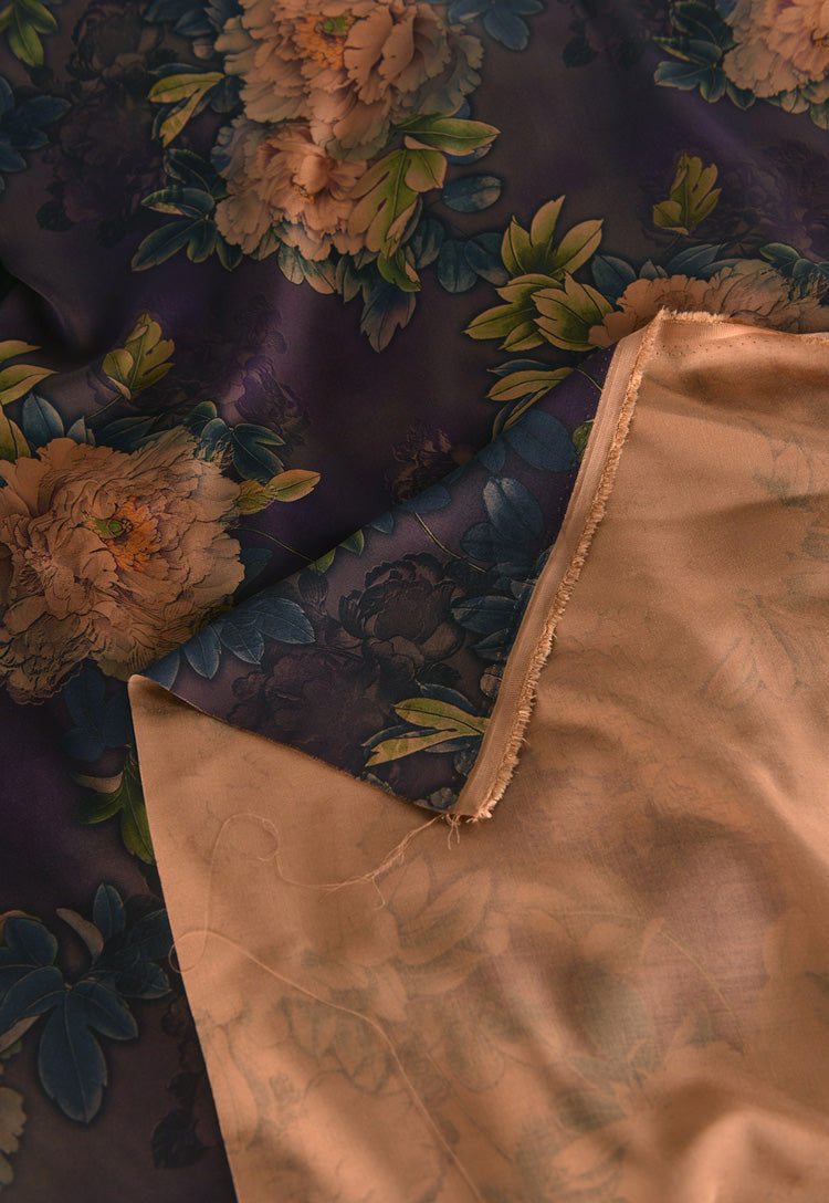 RYXIYANG- Hight 60 Count Rayon Satin Faux Silk Chinese Style Floral Cheongsam Dress Fabric - 145cm wide by the Yard