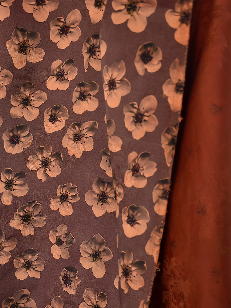 YPWUBH - Handmade 22 Momme HUALUO Jacquard Mud Silk Fabric (Openwork texture) - 114cm by the Yard