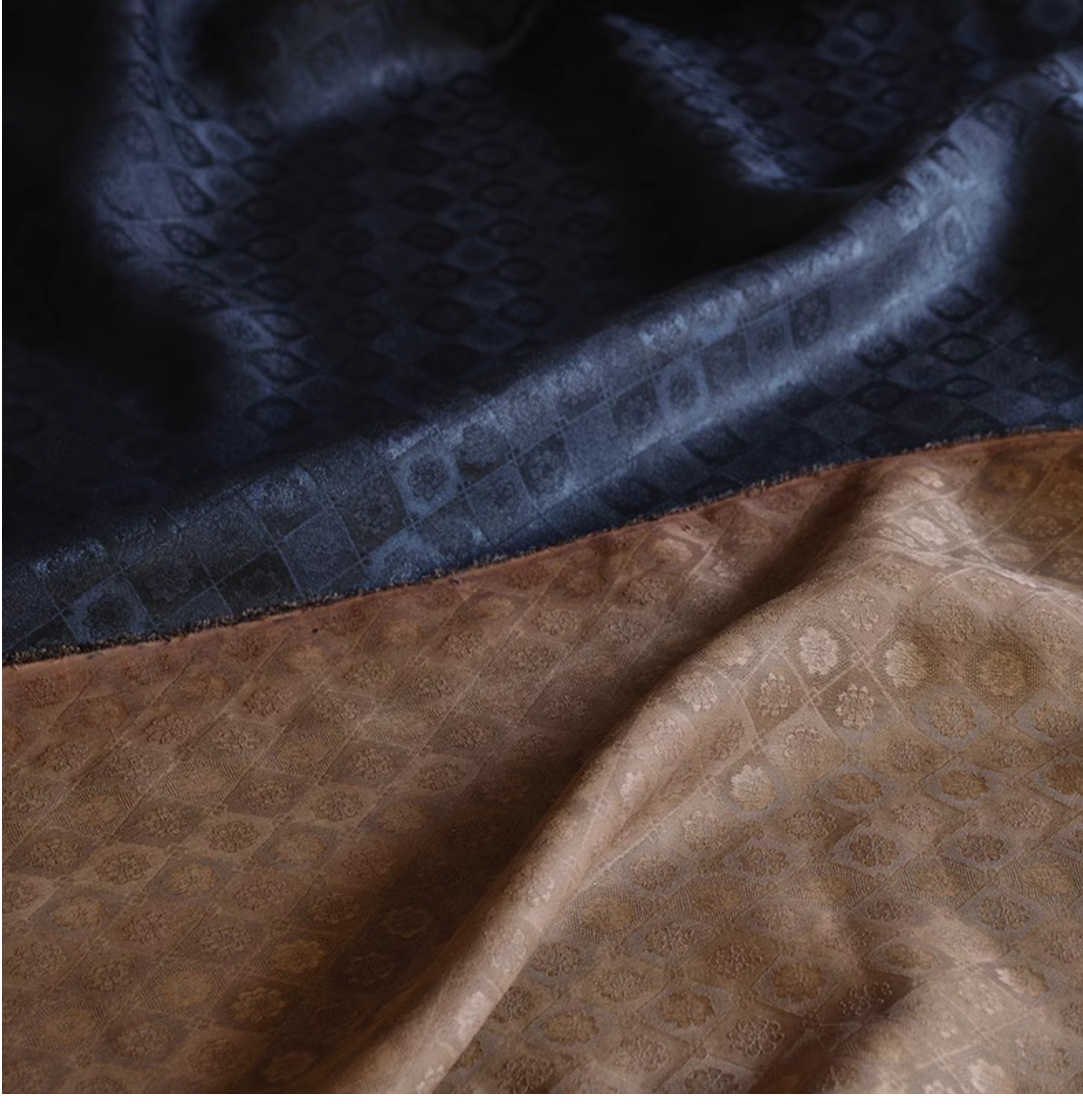 YPFGTH - Handmade 25 Momme HUALUO Jacquard Mud Silk Fabric (Openwork texture) - 110cm by the Yard