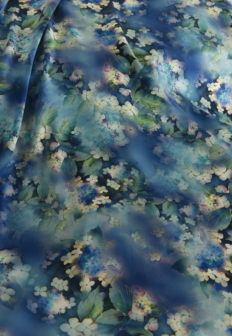 RYHUASEN- Hight 60 Count Rayon Satin Faux Silk Chinese Style Floral Cheongsam Dress Fabric - 145cm wide by the Yard