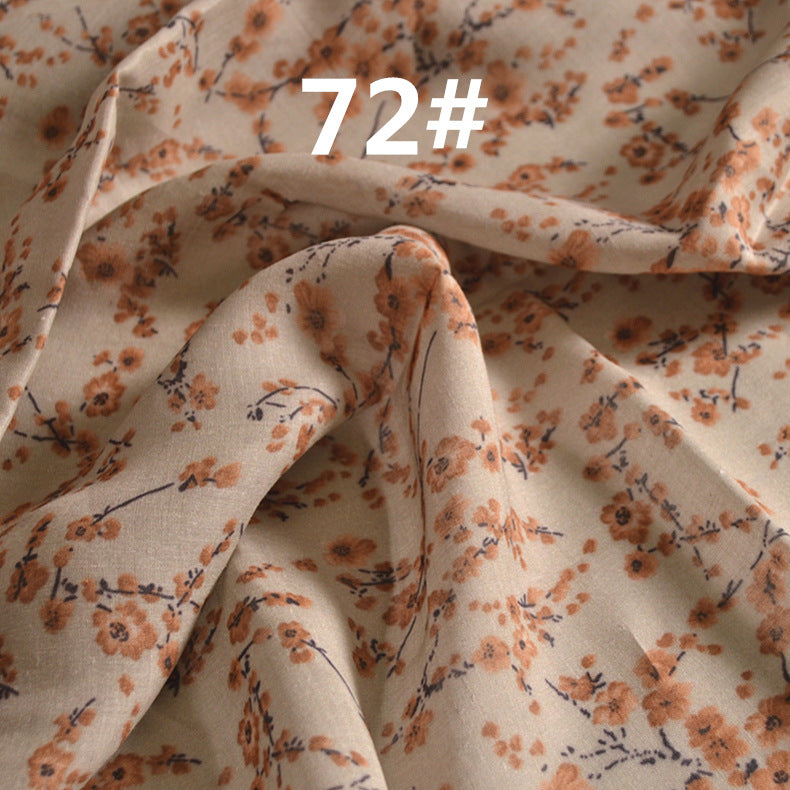 LRLAHX - Pastoral Style Floral Printed 42 Thread Count Ramie Fabric - 140cm wide by the Yard