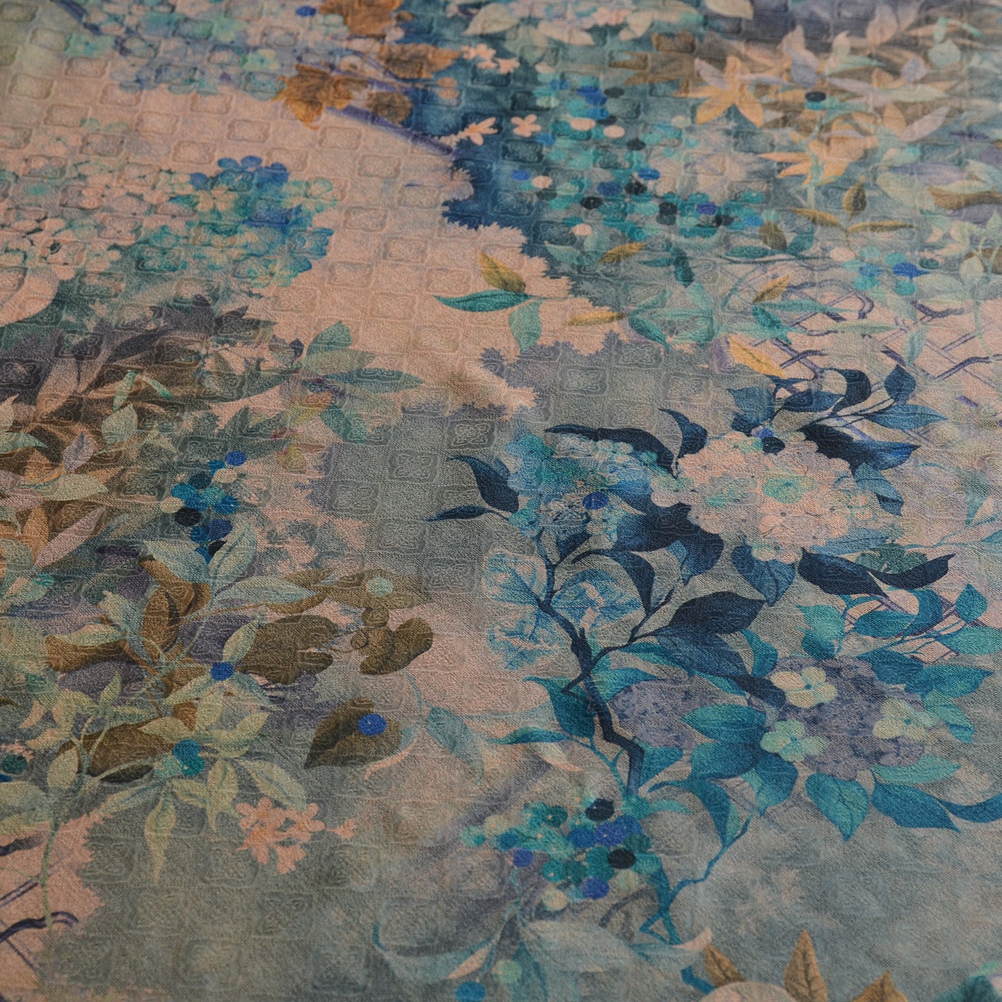 YPQUBA - Handmade 24 Momme HUALUO Jacquard Mud Silk Fabric (Openwork texture) - 110cm by the Yard