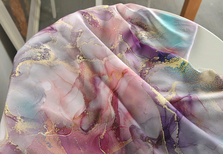 RYYUNFEN - Hight 60 Count Rayon Satin Faux Silk Chinese Style Floral Cheongsam Dress Fabric - 145cm wide by the Yard