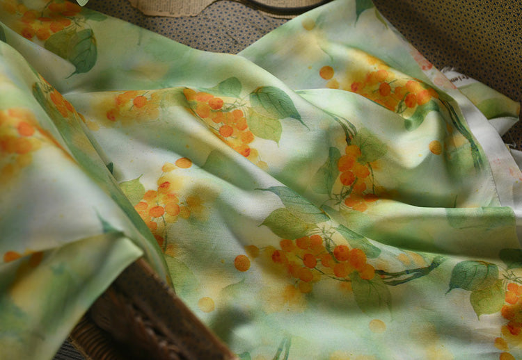 RYXIAMAN - Hight 60 Count Rayon Satin Faux Silk Chinese Style Floral Cheongsam Dress Fabric - 145cm wide by the Yard