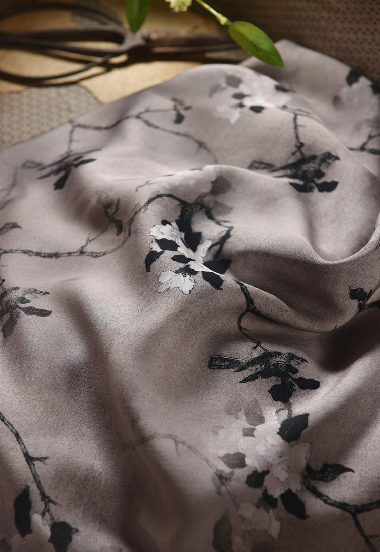 RYSUHUAI - Hight 60 Count Rayon Satin Faux Silk Chinese Style Floral Cheongsam Dress Fabric - 145cm wide by the Yard