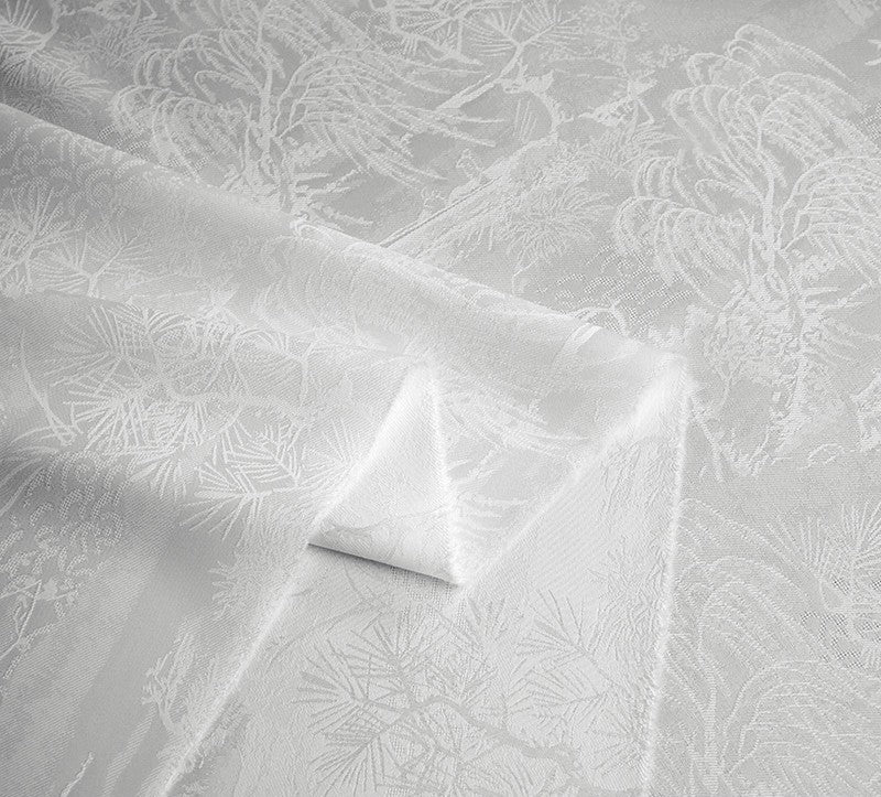 BUSSANS - Three Colours and Small Tree Jacquard Satin Polyester Fabric - 152cm by the yard