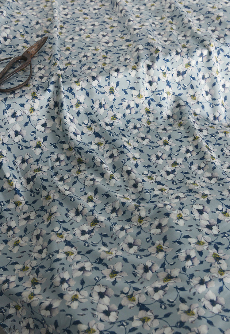 RYLANMOE  - Hight 60 Count Rayon Satin Faux Silk Chinese Style Floral Cheongsam Dress Fabric - 145cm wide by the Yard