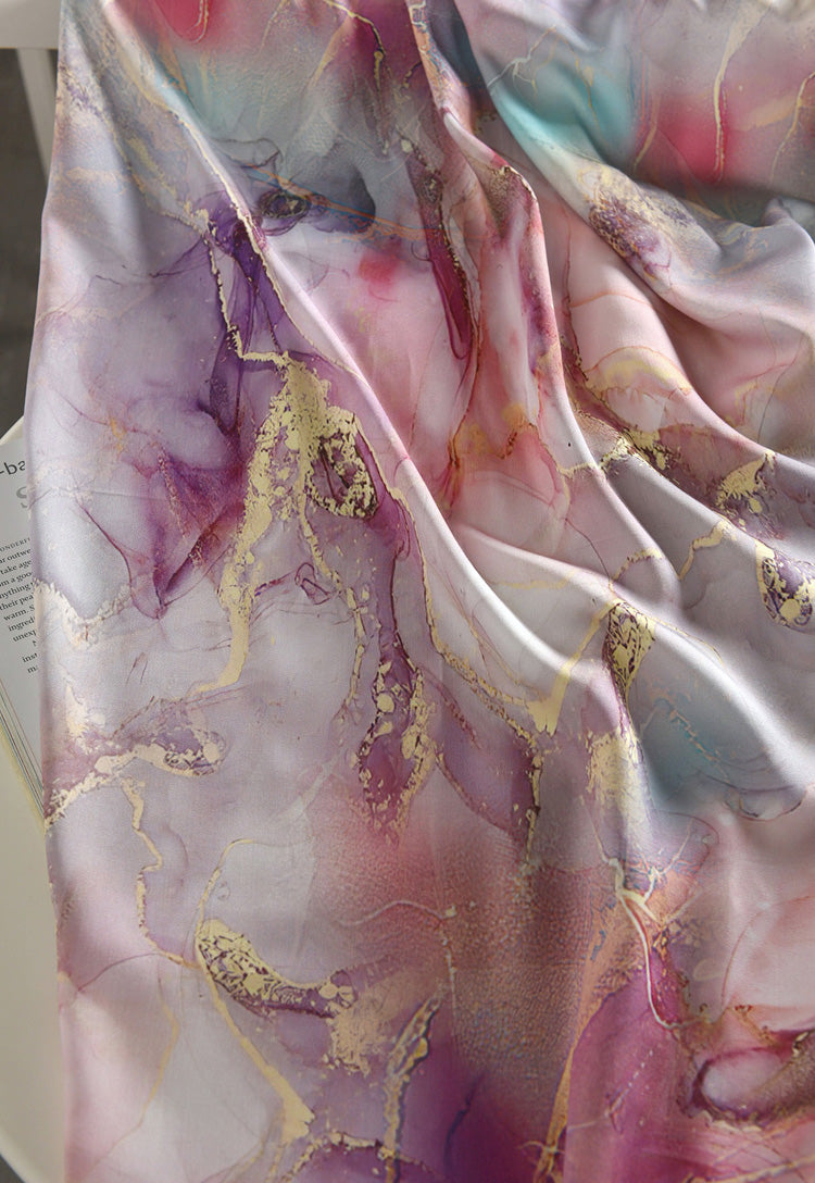 RYYUNFEN - Hight 60 Count Rayon Satin Faux Silk Chinese Style Floral Cheongsam Dress Fabric - 145cm wide by the Yard