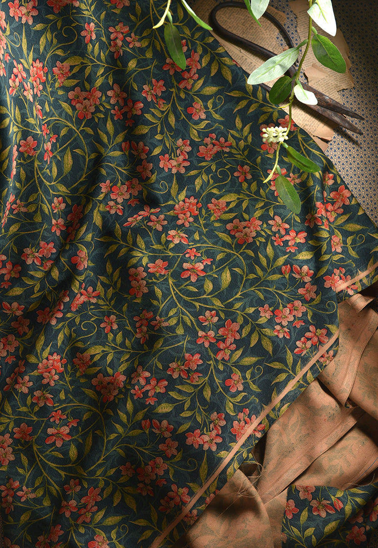 RYHONXIU - Hight 60 Count Rayon Satin Faux Silk Chinese Style Floral Cheongsam Dress Fabric - 145cm wide by the Yard