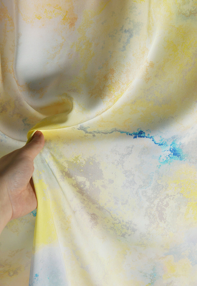 RYYUNLAN - Hight 60 Count Rayon Satin Faux Silk Chinese Style Floral Cheongsam Dress Fabric - 145cm wide by the Yard