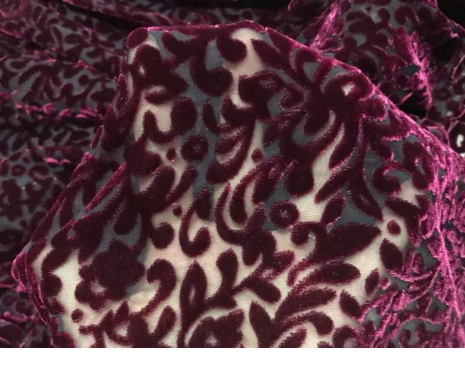 SISELO - Semi-sheer with a Draping Effect  Burnout Silk Velvet Satin Fabric - 114cm wide by the Yard