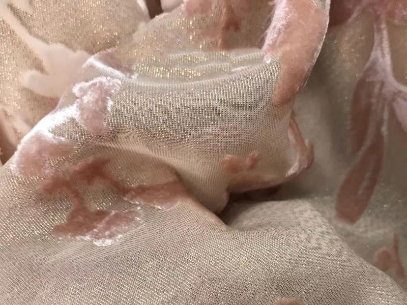 ZJINLP - New Soft and Comfortable Opaque Jacquard Silk Burnout Velvet Fabric - 135cm wide by the Yard