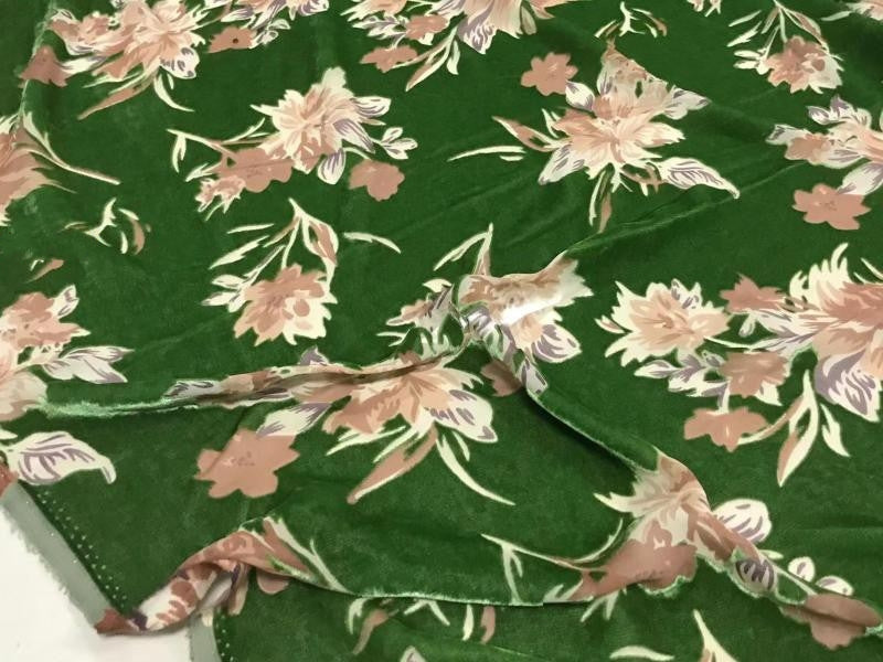 HEHUAN - Semi-sheer with a Draping Effect Sheer Burnout Silk Velvet Satin Fabric - 114cm wide by the Yard