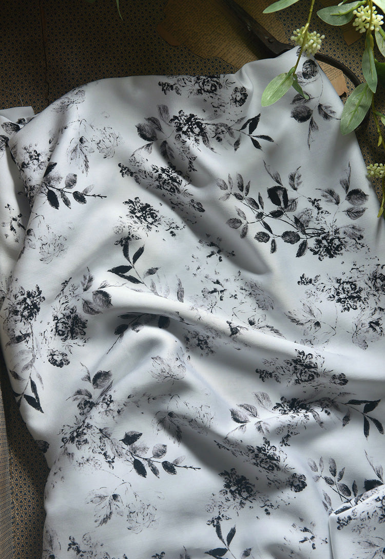 RYBAIMOO - Hight 60 Count Rayon Satin Faux Silk Chinese Style Floral Cheongsam Dress Fabric - 145cm wide by the Yard