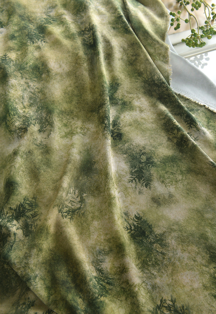 RYSHANLV - Hight 60 Count Rayon Satin Faux Silk Chinese Style Floral Cheongsam Dress Fabric - 145cm wide by the Yard