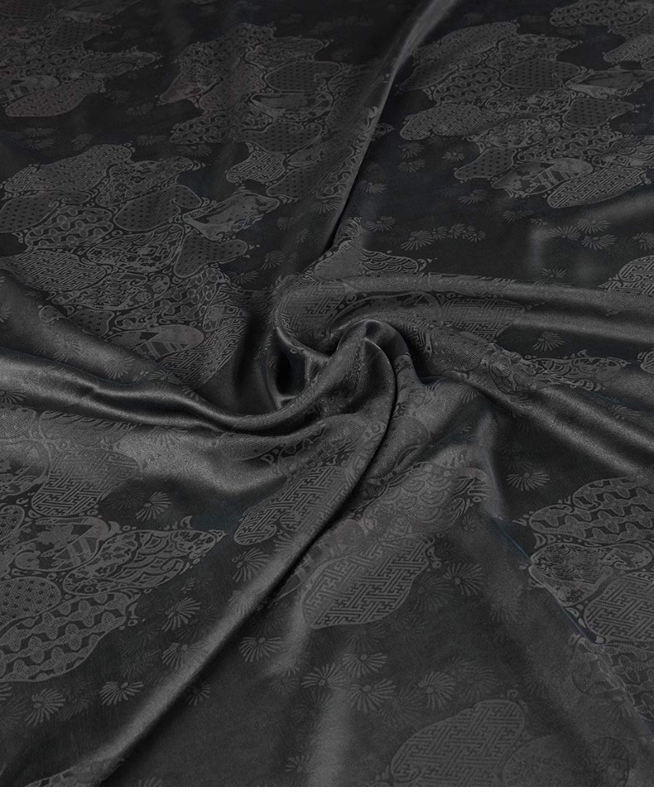YPZLSE - Handmade 22 Momme HUALUO Jacquard Mud Silk Fabric (Openwork texture) - 110cm by the Yard