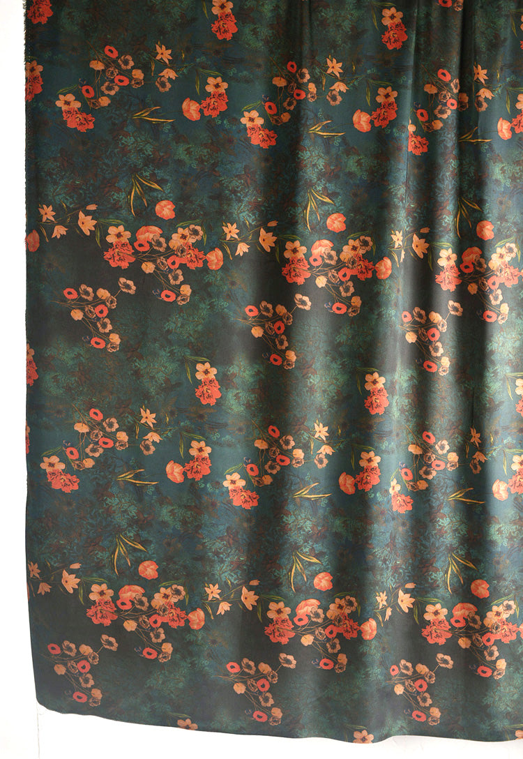 RYLIVSHE - Hight 60 Count Rayon Satin Faux Silk Chinese Style Floral Cheongsam Dress Fabric - 145cm wide by the Yard