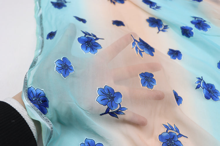 JFHJIB - 8 Momme Gradient Style Sheer Burnout Silk Devore Satin Fabric - 120cm wide by the Yard