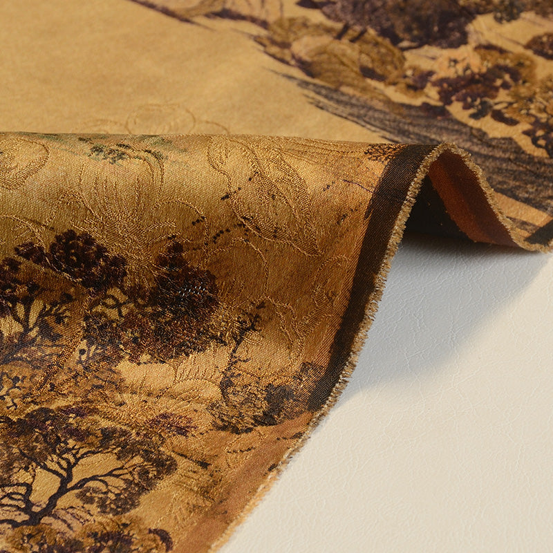 YPHHSS - Handmade 40 Momme HUALUO Jacquard Mud Silk Fabric (Openwork texture) - 110cm by the Yard