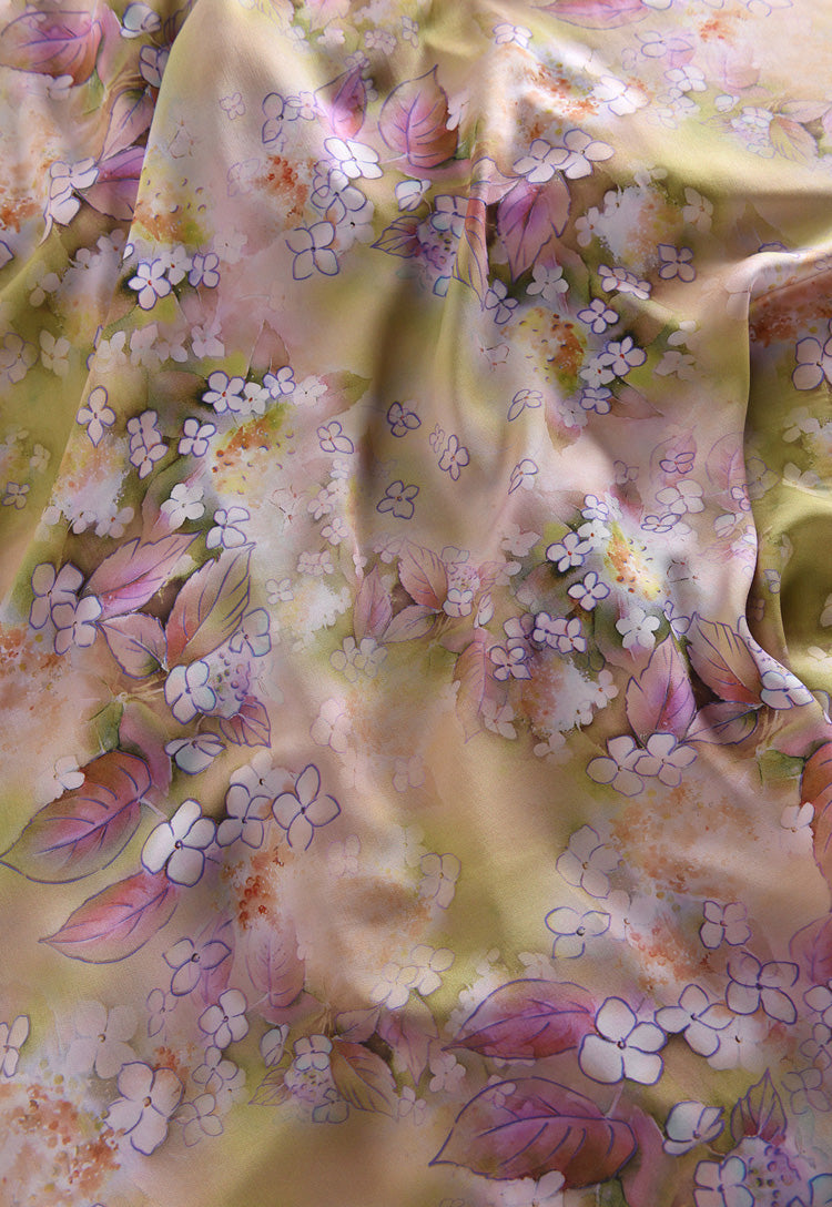 RYHUANAO - Hight 60 Count Rayon Satin Faux Silk Chinese Style Floral Cheongsam Dress Fabric - 145cm wide by the Yard