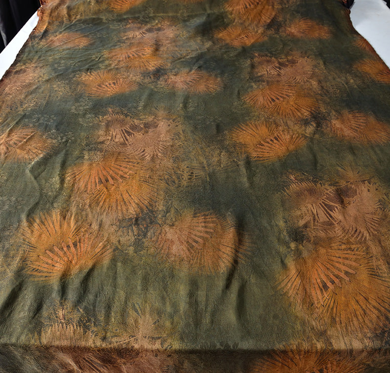 YPZOLV - Handmade 22 Momme HUALUO Jacquard Mud Silk Fabric (Openwork texture) - 116cm by the Yard