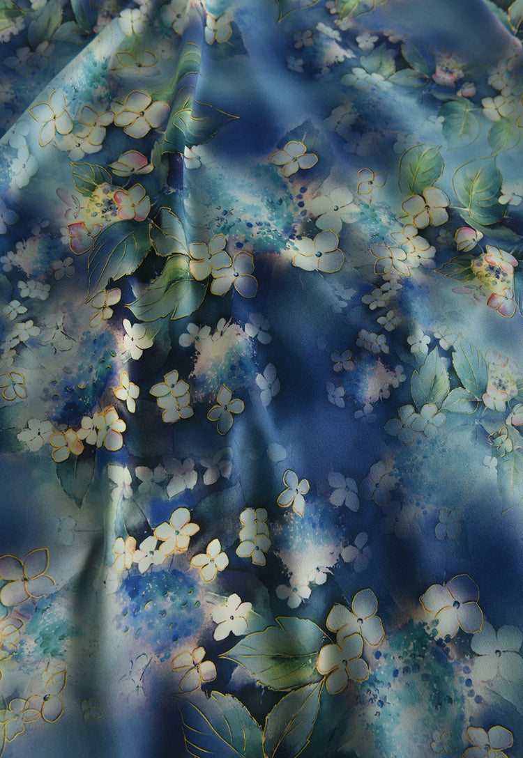 RYHUASEN- Hight 60 Count Rayon Satin Faux Silk Chinese Style Floral Cheongsam Dress Fabric - 145cm wide by the Yard