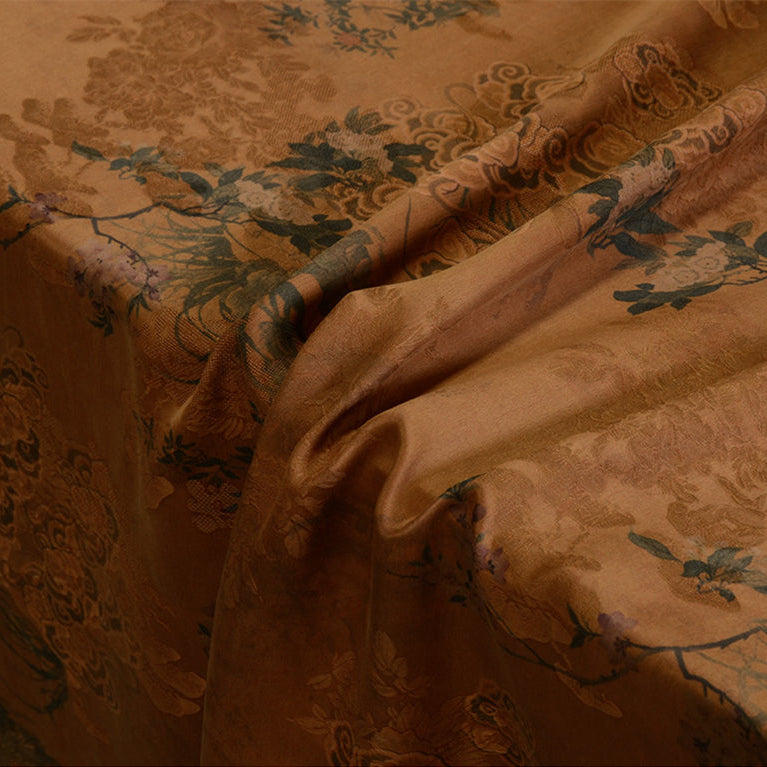 YPHXYZ - Handmade 26 Momme HUALUO Jacquard Mud Silk Fabric (Openwork texture) - 110cm by the Yard