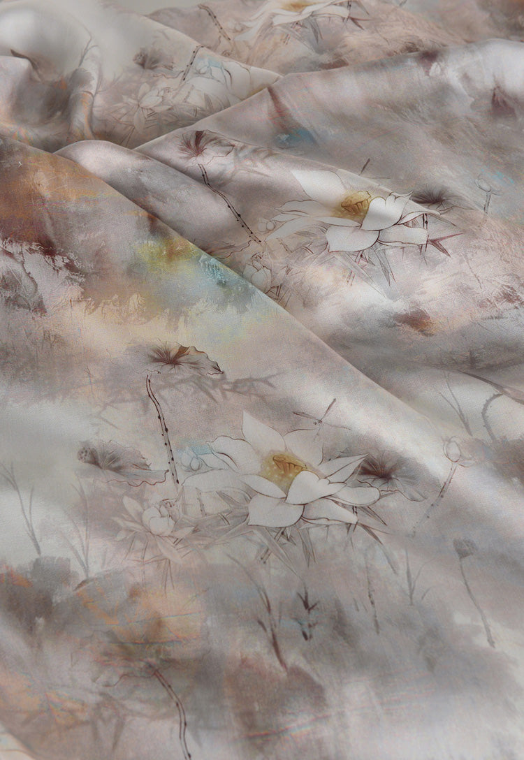 RYHETANG - Hight 60 Count Rayon Satin Faux Silk Chinese Style Floral Cheongsam Dress Fabric - 145cm wide by the Yard