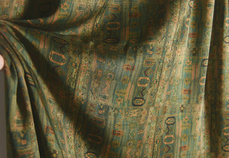 RYGULIUU - Hight 60 Count Rayon Satin Faux Silk Chinese Style Floral Cheongsam Dress Fabric - 145cm wide by the Yard