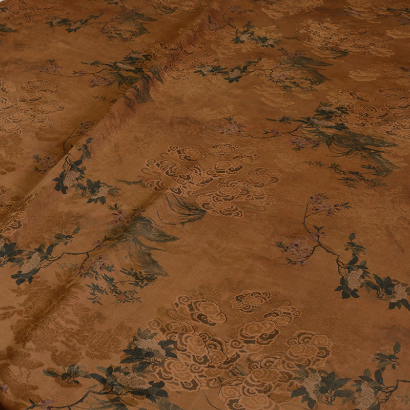 YPZMXY - Handmade 26 Momme HUALUO Jacquard Mud Silk Fabric (Openwork texture) - 110cm by the Yard